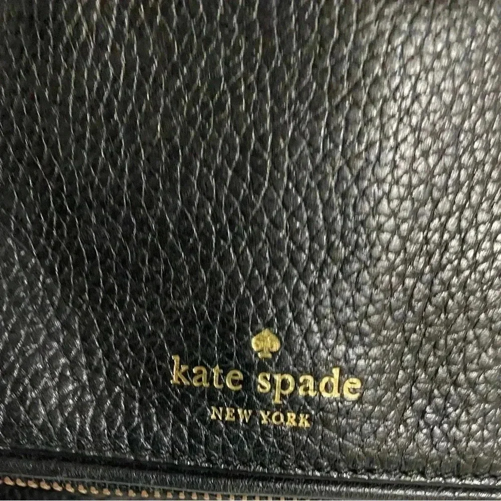 Kate spade black pebbled leather satchel handbag